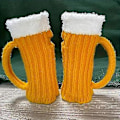 Miniatyrbild 5 av 5: Rolig 3d ölmugg stickad handskepresent Söt handgjord stickad höstvinterhandskar Retro virkade handskar, ölmuggsockor (ZYH) Gloves
