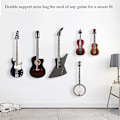 Miniatyrbild 5 av 5: Väggmonterad gitarrhållare 3-pack krok svart metall gitarrhållare för akustisk elbas gitarr ukulele banjo mandolin  (ZYH)