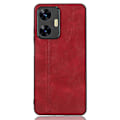 Miniatyrbild 4 av 5: Klädsel i kohudstruktur till Realme C55, PU-läderbelagd TPU+PC-baksida (ZYH) Red, Red Realme C55
