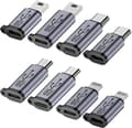 Pikkukuva 1 / 5: USB-C - Micro USB -sovitin, Type C/Micro USB naar Lightning -muuntaja, Micro USB - USB-C -jatkojohto (8 kpl)