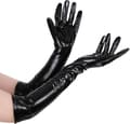 Långa handskar för kvinnor, våta look-handskar, elastiska, glänsande operahandskar, kvällsparty, eleganta handskar för damer, kostymklänning, cosplay, 54 cm