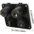 Miniatyrbillede 5 af 5: 4-i-1 Oplader Panel, 12V 4.2A Dobbelt USB Oplader Udtag Strømudtag & LED Voltmeter - Blå