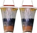 2-pack Flugfälla Utomhus Hängande Flugfångare, Engångs Ranch Flugfälla Fångarpåse med Flugbete, Flugdödare Repeller