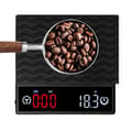 Kaffevåg med timer, uppladdningsbar köksvåg med automatisk timer och flödesfunktion, precisionsvåg