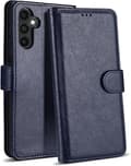 Samsung S24 Mobilskal - Läder Folio Flip Stötsäkert Skydd med Blockerande Kortfack Plånbok