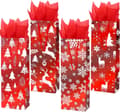 12-pack Jul Vin Presentpåse Vinflaskpåse med Silkespapper för Jul Vinter Semesterfest Tillbehör