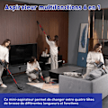 Miniatyrbild 5 av 6: Sladdlös kvastdammsugare-N79-35000Pa-6 i 1-6-lagers filtrering-65 DB-Röd