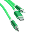 Pikkukuva 8 / 8: 3 in 1 Multi USB -latauskaapeli LED -virtaavalla laturijohdolla IOS/Type C/Micro -porttiVihreä