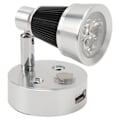 Miniatyrbillede 8 af 8: LED RV Sengelampe med USB Opladningsport Touch-kontakt Dæmpbart Lys til DC 12 til 24v Biler Både Sølv