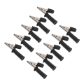 Miniatyrbillede 7 af 8: 10 stk. isolerede krokodilleklemmer 5 mm ren kobberåbninger testklemme med 4 mm stik til eksperimentel testSort