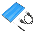 Miniatyrbillede 3 af 8: Ekstern Harddisk Kabinet USB 2.0 Interface til SATA 480Mbps Overførsel Aluminium Legering Materiale 2.5in Ekstern HDD Kabinet Blå