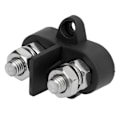 Miniatyrbillede 6 af 8: DC 48V Samleskinne Terminalblok 5/16in M8 Isolerede Dobbelte Positive Strømfordelingsforbindelsesbolte med Afstandsstykke Sort