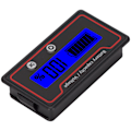 Miniatyrbillede 6 af 8: Batterimåler Lysalarm LCD Display Sikker Batterikapacitet Spændingsmåler til Elbil 12‑84V Blåt Lys