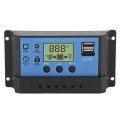 Miniatyrbild 5 av 8: 12V 24V Solar Charge Urladdningskontroll PWM LCD-skärm Dubbel USB utgångsregulator för hemindustribil30A