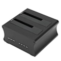 Miniatyrbilde 6 av 8: USB3.0 Ekstern Harddisk Dockingstasjon Kopiering Offline Kloningsfunksjon Dobbel Bay HDD Dockingstasjon 100V til 240V EU Plugg