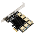 Miniatyrbillede 3 af 8: PCI E 1 til 6 Riser Kort IC Køleplade Guldbelagt Behandling Sort USB3.0 Riser Kort til Dos til Linux til Win
