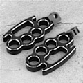 Miniatyrbillede 6 af 8: 2 Stk Flying Knuckle Control Fodpinde Motorcykel Bagtrin Pedaler Tilbehør Sort