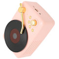 Miniatyrbillede 8 af 8: Bluetooth Højttaler Stereo USB Opladning Retro Grammofon Design Bærbar Mini Trådløs Højttaler til Hjem Fest Rejse Pink