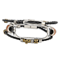 Miniatyrbillede 8 af 8: Retro Læder Armbånd til Xiaomi Mi Band 5/6 NFC Mode DIY Opgradering Armbånd Sort Sølv