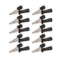 Miniatyrbillede 3 af 8: 10 stk. isolerede krokodilleklemmer 5 mm ren kobberåbninger testklemme med 4 mm stik til eksperimentel testSort