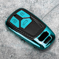 Miniatyrbild 5 av 8: TPU Kolfiberstil Bil Smart Nyckelfodral Skydd Passar A4 B9 Q5 Q7 TT TTS 8S 2016 2017 Grön