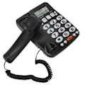 Miniatyrbild 5 av 8: Trådbunden Telefon med Nummerpresentation, Justerbar Ringsignal, Snabbval, Minne, Trådbunden Fast Telefon med Indikator för Hemmakontor - Svart