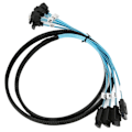 Miniatyrbilde 8 av 8: Mini SAS-kabel 4 SATA til 4 SATA rett bøy kabel 6Gbps anti-interferens dobbel gruppe skjerming SAS-kabel 0,5m / 1,6ft