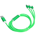 Pikkukuva 4 / 8: 3 in 1 Multi USB -latauskaapeli LED -virtaavalla laturijohdolla IOS/Type C/Micro -porttiVihreä