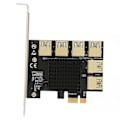 Miniatyrbillede 1 af 8: PCI E 1 til 6 Riser Kort IC Køleplade Guldbelagt Behandling Sort USB3.0 Riser Kort til Dos til Linux til Win