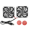 Miniatyrbillede 1 af 8: Dobbelt køleblæser til ASUS RT-AC68U AC86U EX6200 Tengda AC15 - 5V USB-strøm, effektiv varmeafledning