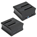 Miniatyrbilde 3 av 8: USB3.0 Ekstern Harddisk Dockingstasjon Kopiering Offline Kloningsfunksjon Dobbel Bay HDD Dockingstasjon 100V til 240V EU Plugg