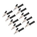 Miniatyrbillede 5 af 8: 10 stk. isolerede krokodilleklemmer 5 mm ren kobberåbninger testklemme med 4 mm stik til eksperimentel testSort