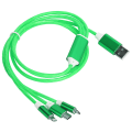 Miniatyrbild 2 av 8: 3 i 1 Multi USB Laddningskabel LED Flytande Laddare Sladd för IOS/Typ C/Micro PortGrön