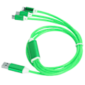 Pikkukuva 5 / 8: 3 in 1 Multi USB -latauskaapeli LED -virtaavalla laturijohdolla IOS/Type C/Micro -porttiVihreä
