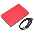 Miniatyrbild 1 av 8: 2.5in Röd Extern HDD 6Gbps Överföring Portabel Extern HDD Aluminiumlegering PCB USB3.0 Hårddisk för Windows för OS X 160GB
