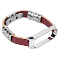 Miniatyrbillede 7 af 8: Retro Læder Armbånd til Xiaomi Mi Band 5/6 NFC Mode Retro Læder Urrem Brun Sølv