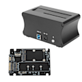 Miniatyrbilde 7 av 8: USB 3.0 til SATA Ekstern Harddisk Dockingstasjon Enkel Disk 5Gbps Aluminiumlegering Kopifunksjon HDD Dock 100‑240V EU Plugg