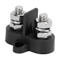 Miniatyrbillede 2 af 8: DC 48V Samleskinne Terminalblok 5/16in M8 Isolerede Dobbelte Positive Strømfordelingsforbindelsesbolte med Afstandsstykke Sort
