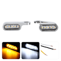 Miniatyrbilde 8 av 8: 2 STK Mini LED Hjørnelys Blinklys Korrosjonsbestandig Aluminiumslegering Motorsykkel Tilbehør Sølv Skall Hvitt Speil
