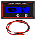 Miniatyrbillede 1 af 8: Batterimåler Lysalarm LCD Display Sikker Batterikapacitet Spændingsmåler til Elbil 12‑84V Blåt Lys