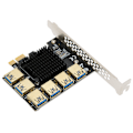Miniatyrbild 6 av 8: PCI E 1 till 6 Riser-kort IC Kylfläns Guldpläterad Behandling Svart USB3.0 Riser-kort för Dos för Linux för Win