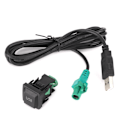 Miniatyrbillede 1 af 8: Stereo USB Kabel Adapter Knap til CD Afspiller Radio DC 12V Universal Tilslutningsledning