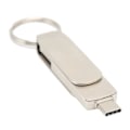 Miniatyrbillede 3 af 8: Nøglering Flashdrev 2 i 1 OTG USB3.0 TIL USB C Mobiltelefon Computer Dobbelt Brug 360° Rotation U Disk 64GB