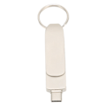 Miniatyrbillede 6 af 8: Nøglering Flashdrev 2 i 1 OTG USB3.0 TIL USB C Mobiltelefon Computer Dobbelt Brug 360° Rotation U Disk 32GB