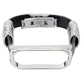 Miniatyrbild 7 av 8: Retro Läder Armband för Xiaomi Mi Band 5/6 NFC Mode Retro Läder Armbandsur Svart Silver