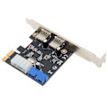 Pikkukuva 7 / 8: PCIE-USB3.0-laajennuskortti 2 porttia Nopea ja vakaa tiedonsiirto 20-nastainen liitin Usb Pcie-kortti