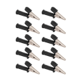 Miniatyrbillede 6 af 8: 10 stk. isolerede krokodilleklemmer 5 mm ren kobberåbninger testklemme med 4 mm stik til eksperimentel testSort