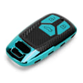 Miniatyrbild 3 av 8: TPU Kolfiberstil Bil Smart Nyckelfodral Skydd Passar A4 B9 Q5 Q7 TT TTS 8S 2016 2017 Grön