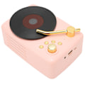 Pikkukuva 2 / 8: Bluetooth-kaiutin Stereo USB-lataus Retro-levysoittimen muotoilu Kannettava Mini Langaton Kaiutin Kotijuhliin Matkustamiseen Vaaleanpunainen
