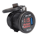 Miniatyrbilde 7 av 8: 3-i-1 Bil 3.0 USB-lader med Digital Voltmeter Amperemeter Overvåking Hurtiglading for Telefon Rød